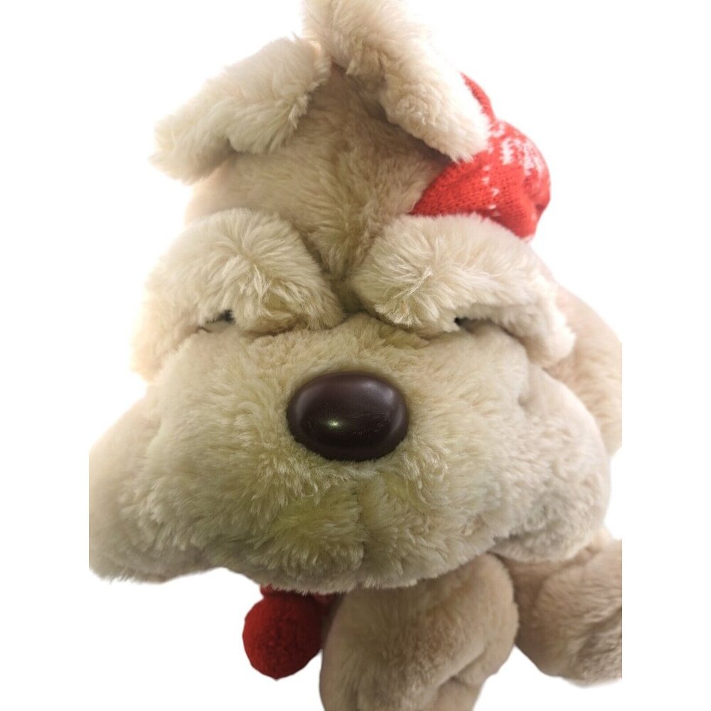 COMMONWEALTH CHRISTMAS Super Soft & Cute Big Jowl Puppy Dog 1984 Vintage